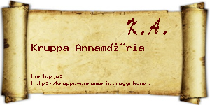 Kruppa Annamária névjegykártya